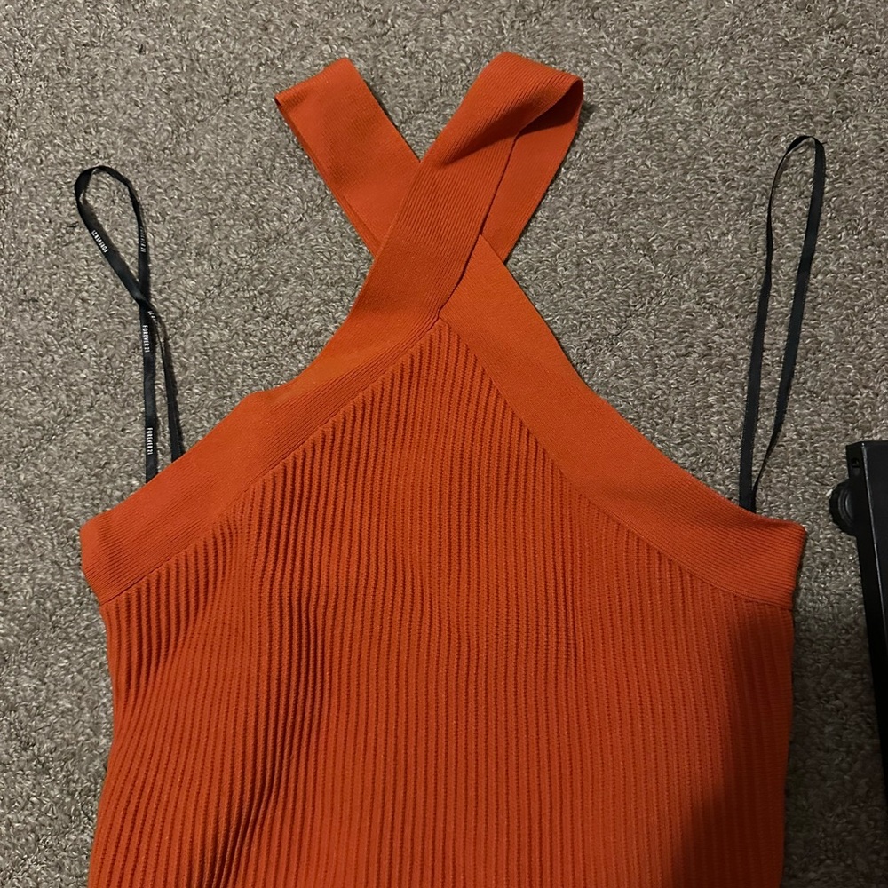 Orange Forever 21 crossed halter neck top (size M)